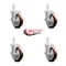 Service Caster 5 Inch Maroon Poly Wheel Swivel 3/4 Inch Square Stem Caster Set with Brake SCC SCC-SQ20S514-PPUB-MRN-TLB-34-4 - alternate 3